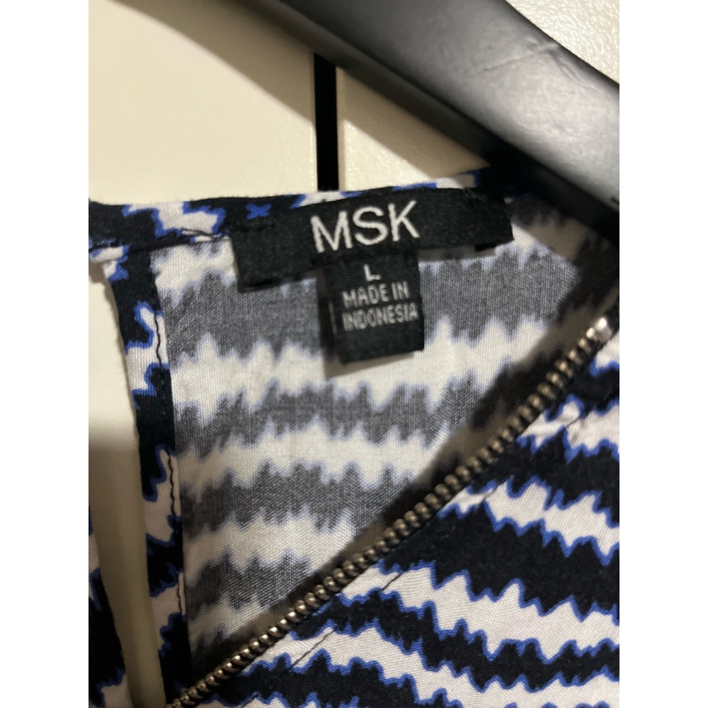 EUC MSK Romper Blue and White Women's Size L - Picture 6 of 8